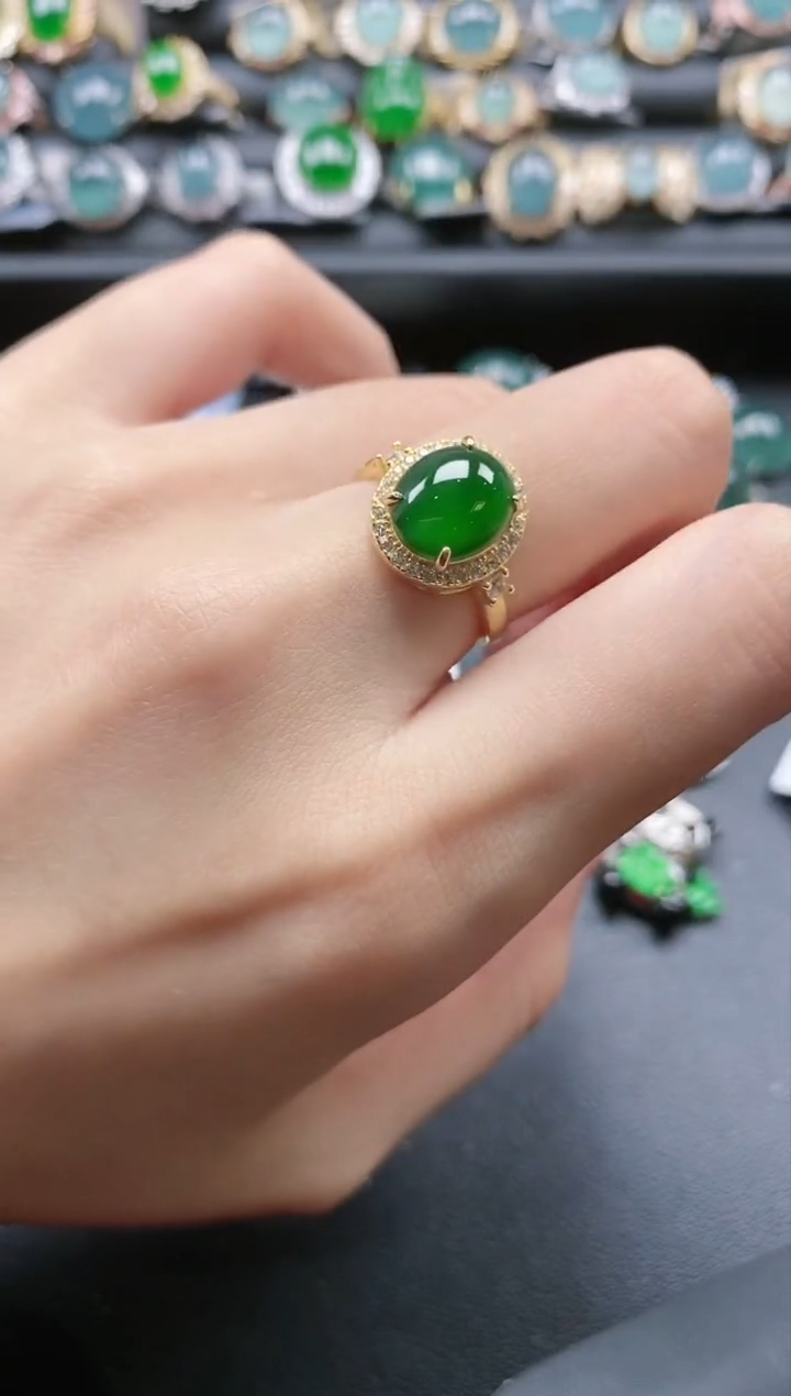 【闪购商品】翡翠戒指银S925镶嵌51511