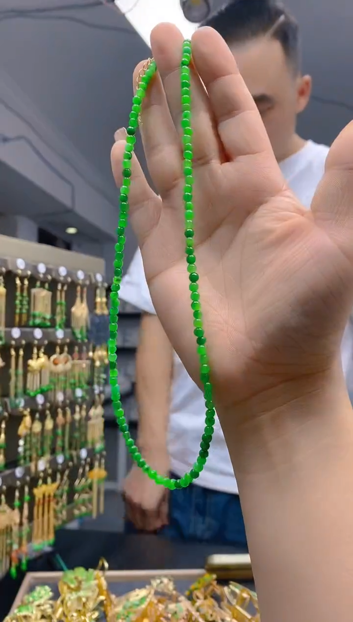 【闪购商品】翡翠耳饰合金0407翡翠锁骨链