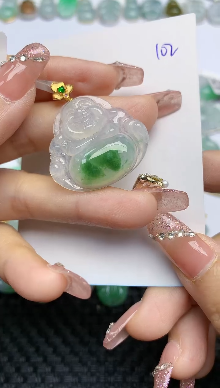 【闪购商品】翡翠颈饰18K金镶嵌天然A货翡翠 102