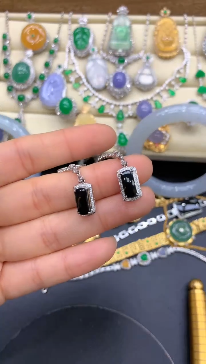 【闪购商品】翡翠耳饰18K金镶嵌441-中国好珍宝