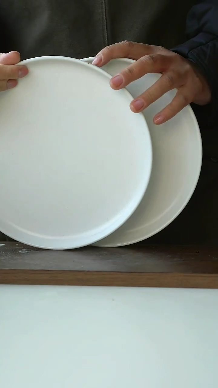 【闪购商品】陶瓷极简白早餐盘2只装微瑕@4-2@