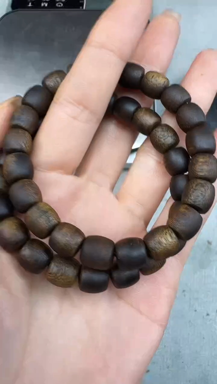 沉香手串0912张勺子鼓珠沉水单圈多样性发一