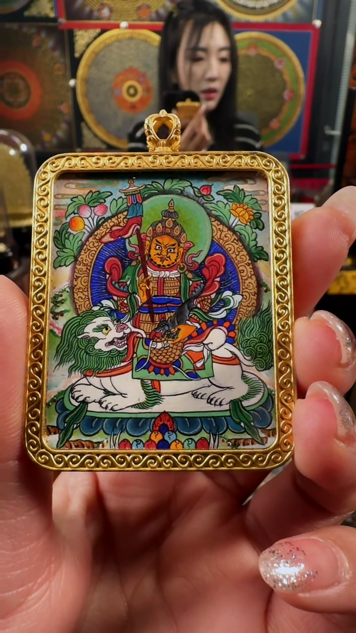 【闪购商品】吊坠 壹善缘城手绘唐卡多闻C宝天