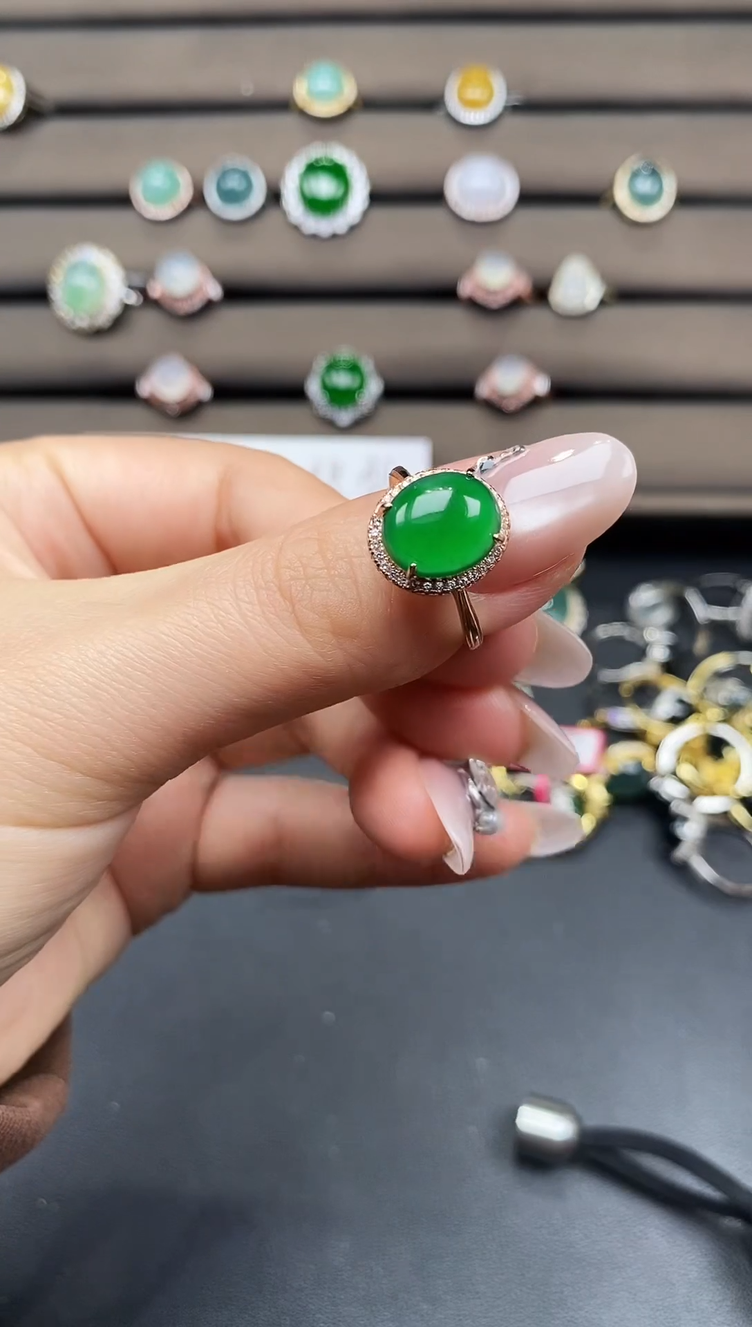 银S925镶嵌戒指翡翠111