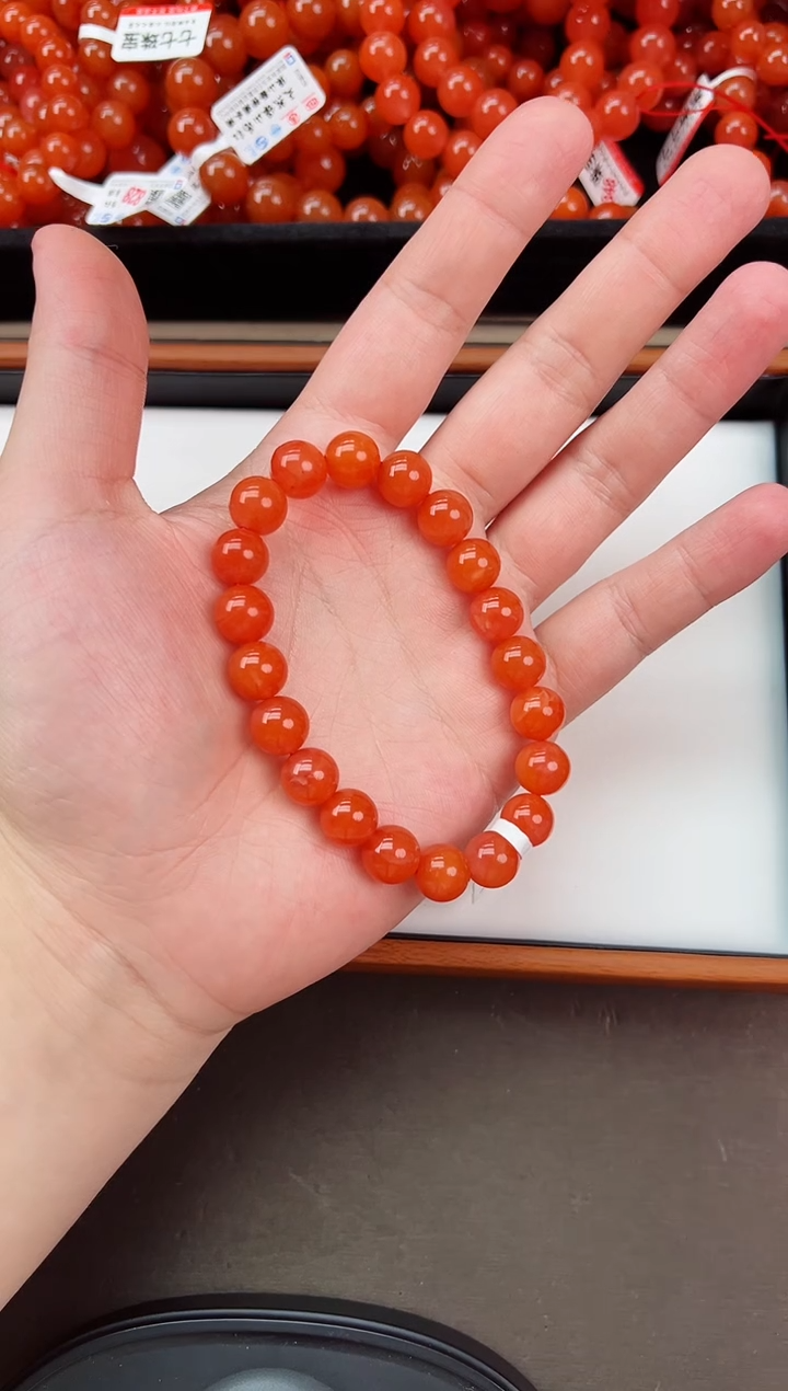 【闪购商品】南红玛瑙亮光手串卡10+未镶嵌保山杨柳滴水洞