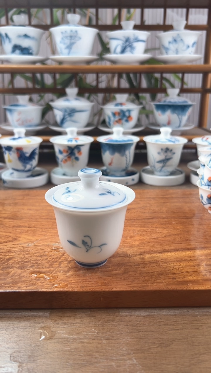 全品玉兰美人备盖碗100ml二才