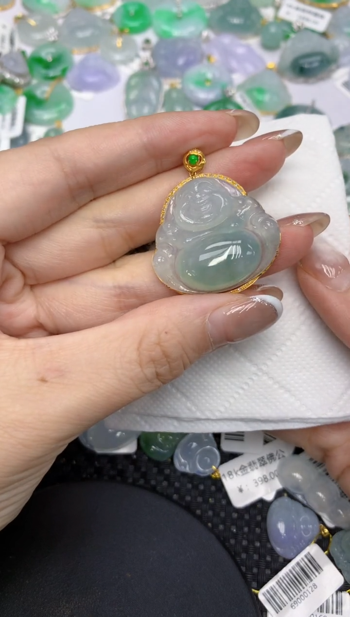 颈饰18K金镶嵌翡翠11111111