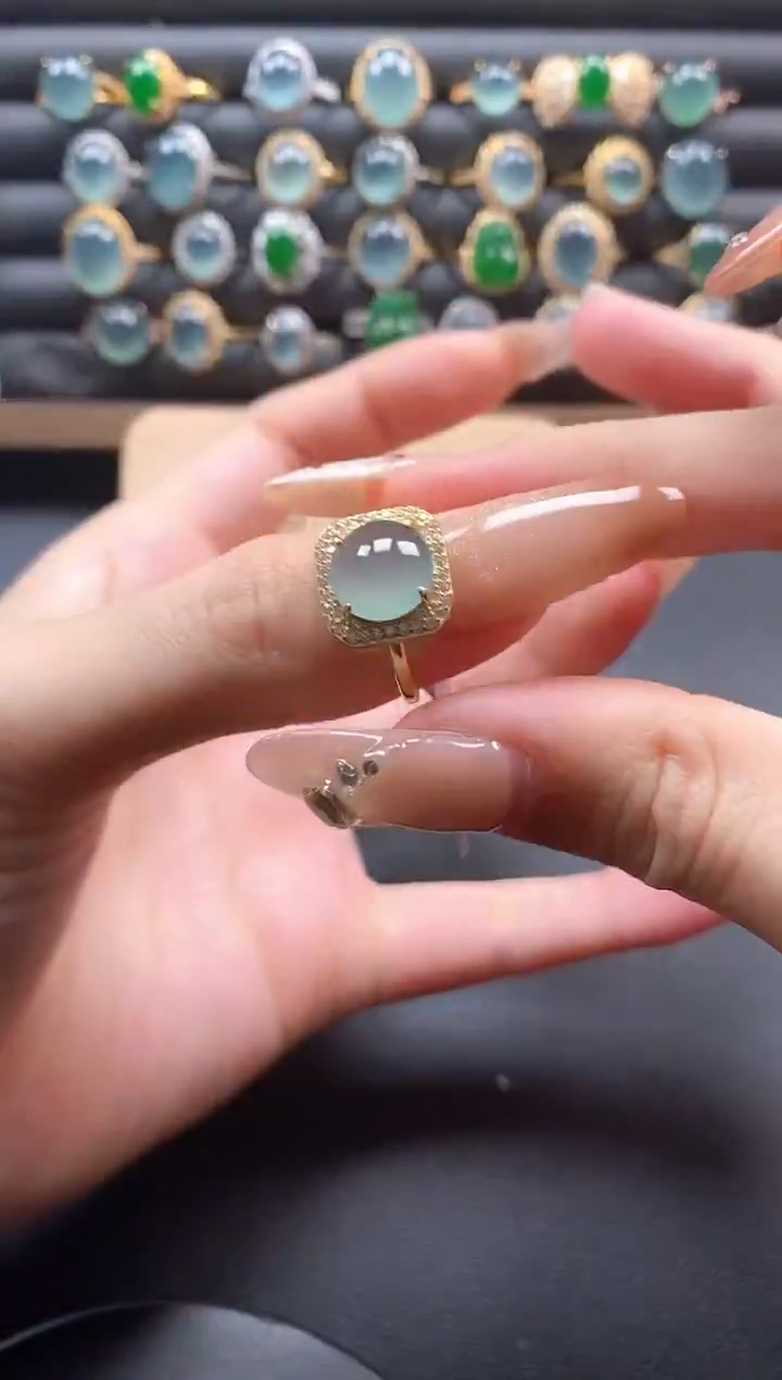 银S925镶嵌戒指翡翠51511