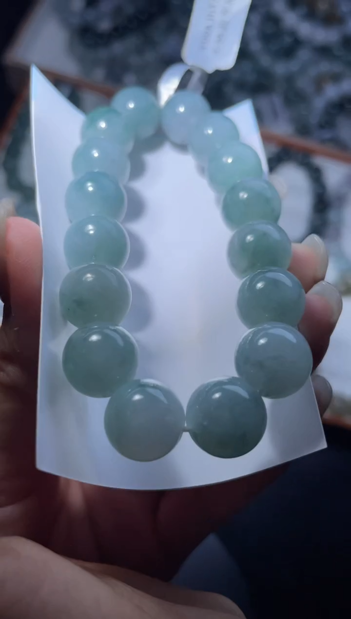 【闪购商品】定制翡翠未镶嵌天然缅甸A货翡翠手串45尺寸12+