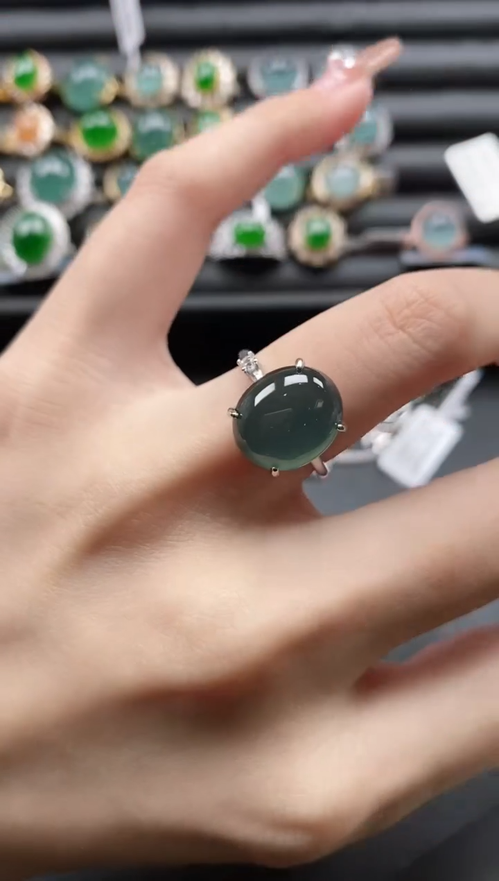 【闪购商品】翡翠戒指银S925镶嵌51511