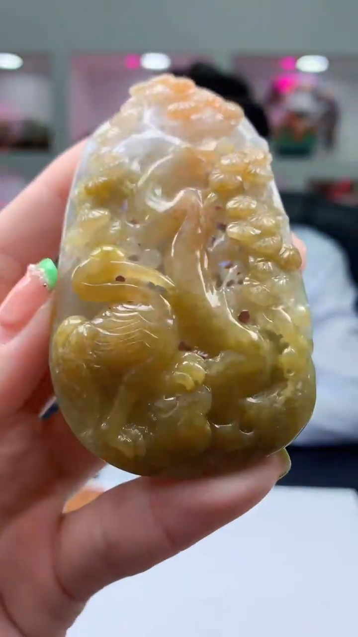 定制翡翠未镶嵌不*道1052ry-毛货挂件赠珠链