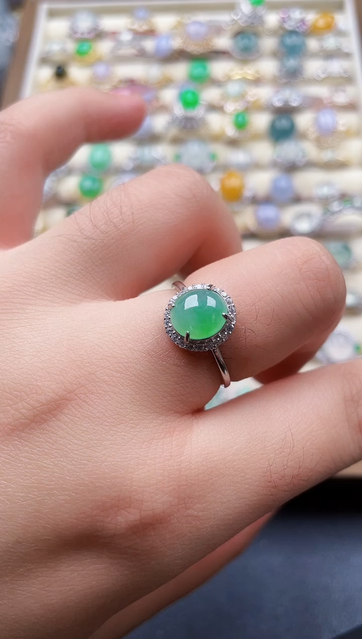 银S925镶嵌戒指翡翠201