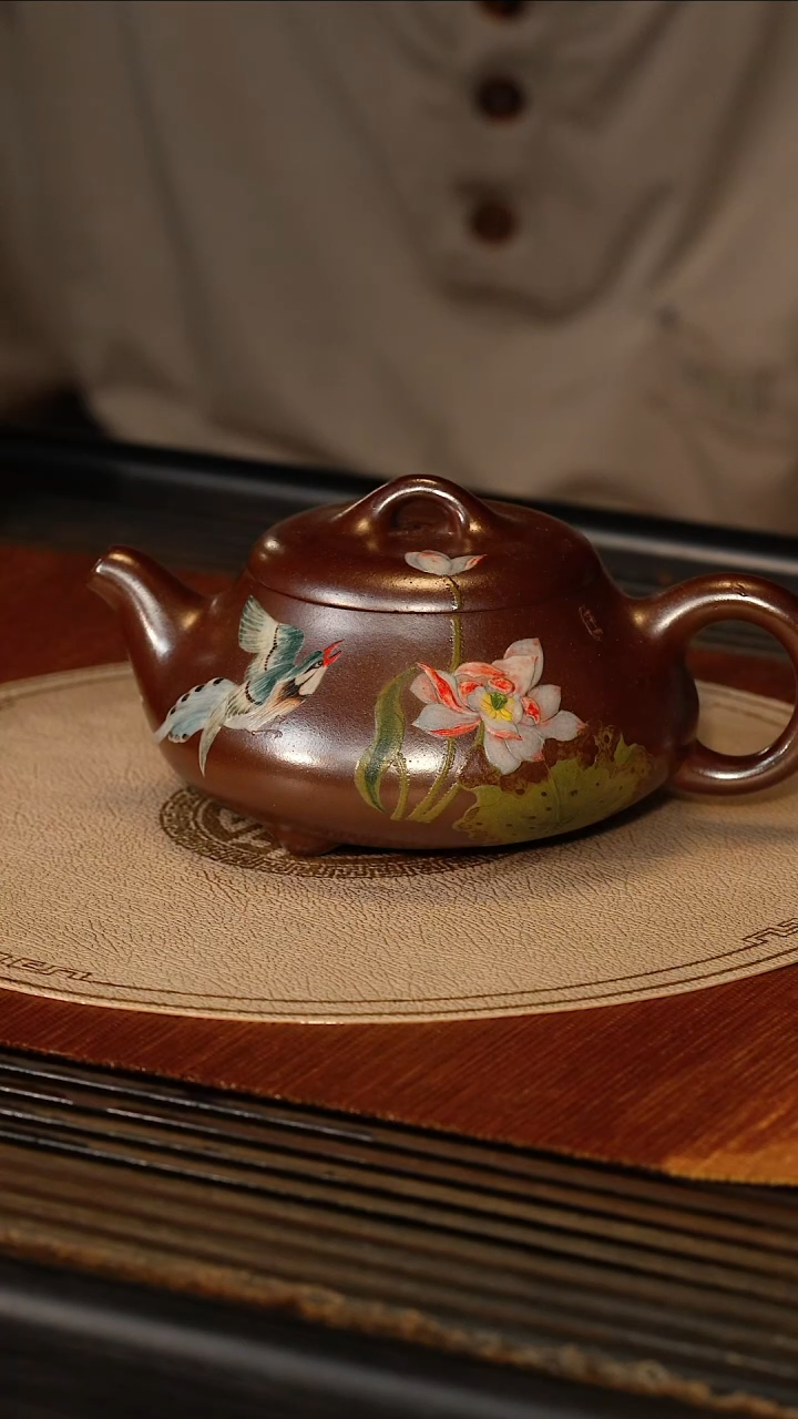 茶壶紫砂宜兴紫砂PQZ 黄金段柴烧 汉棠石瓢