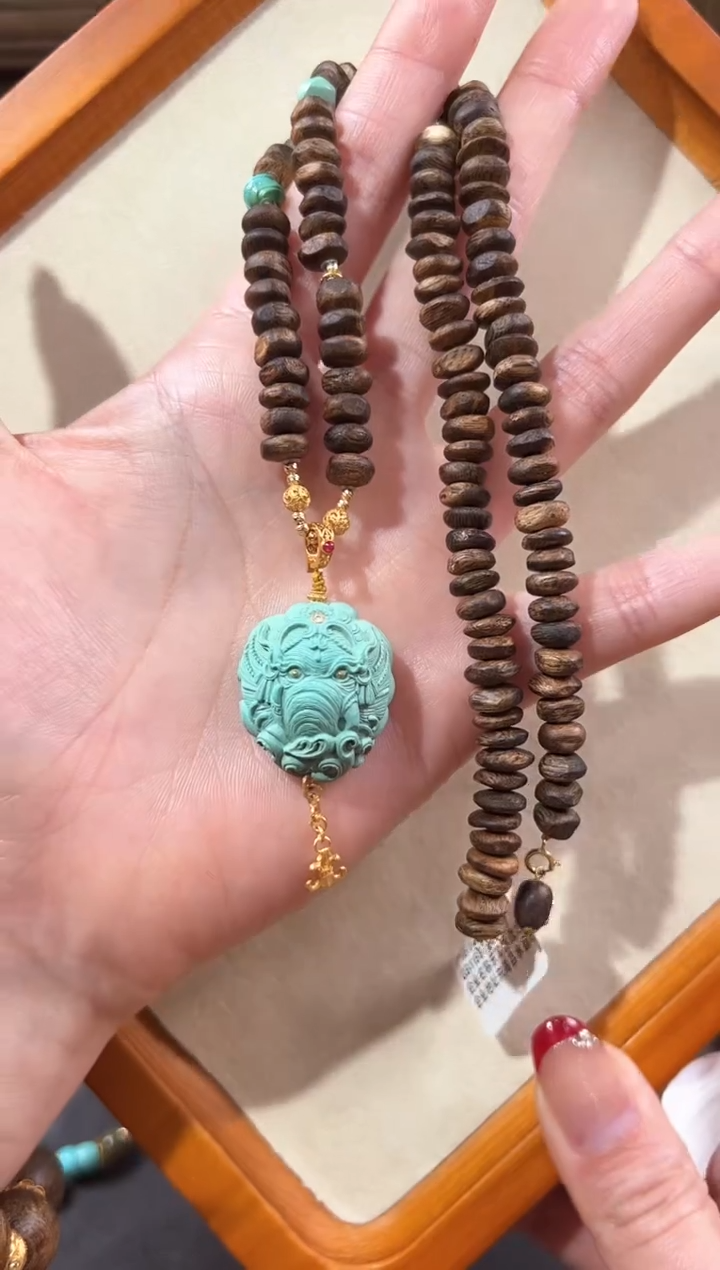 【闪购商品】绿松石颈饰18K金镶嵌绿松石项链