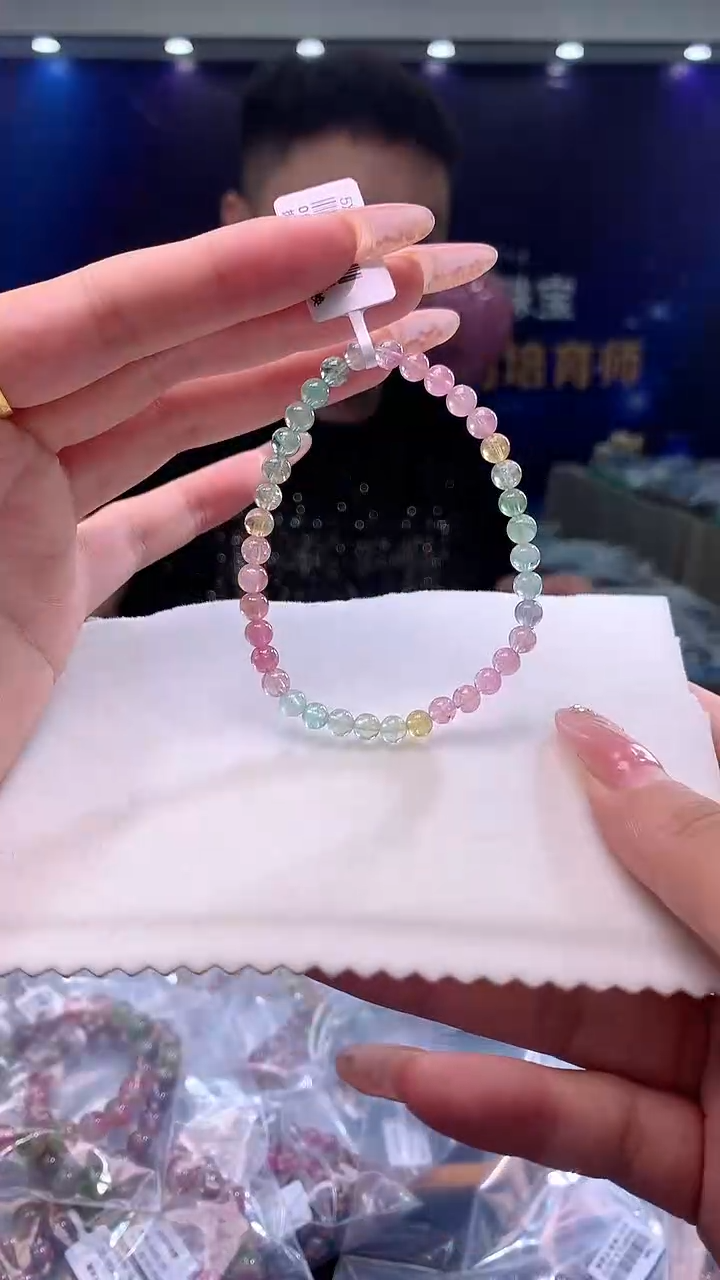 手链未镶嵌碧玺人鱼西瓜碧玺单圈5x（多样性发一）