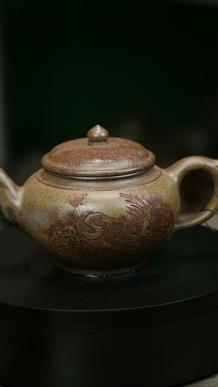 茶壶紫砂不**调H1986李琴柴烧仙鹤笑樱