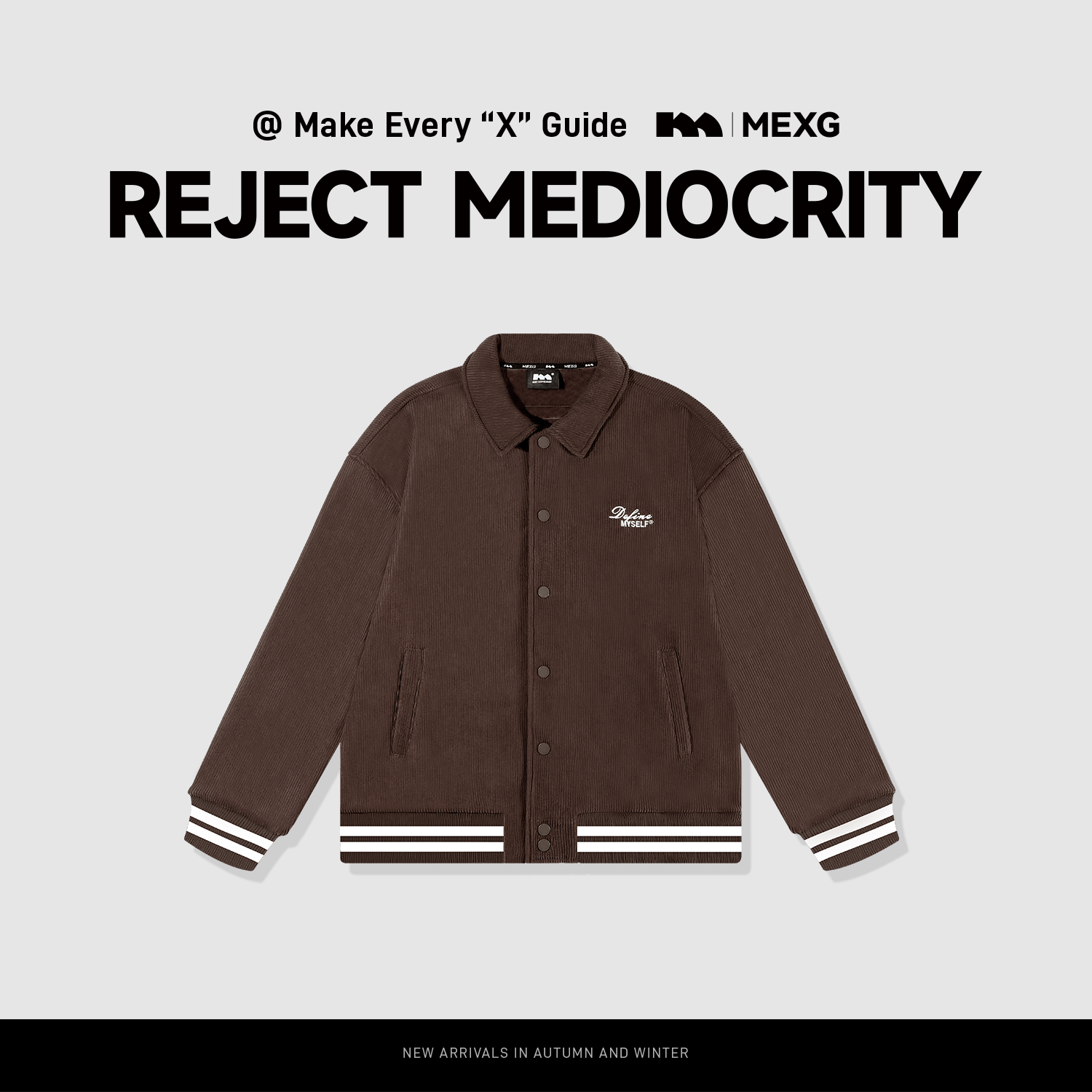 【“美式休闲织带”棒球服】MEXG自产！简约宽松！百搭保暖！情侣冬C180