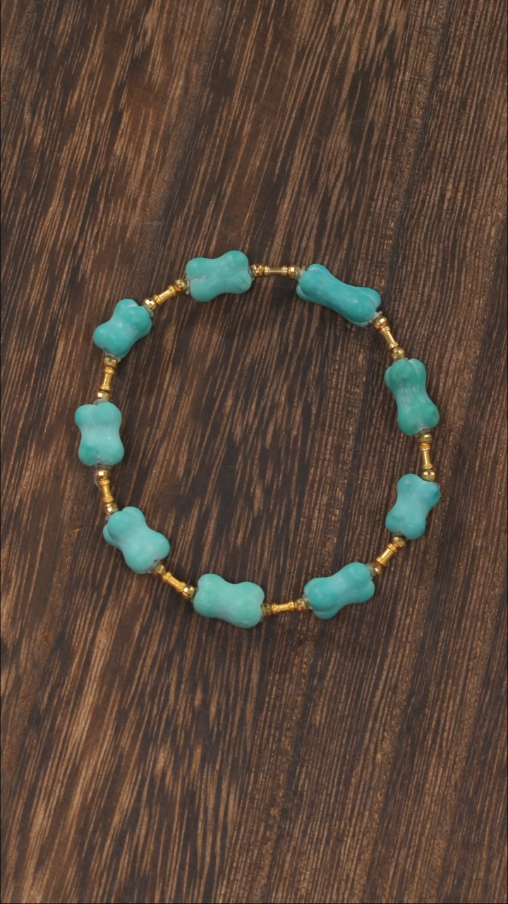 【闪购商品】绿松石手链18K金镶嵌1