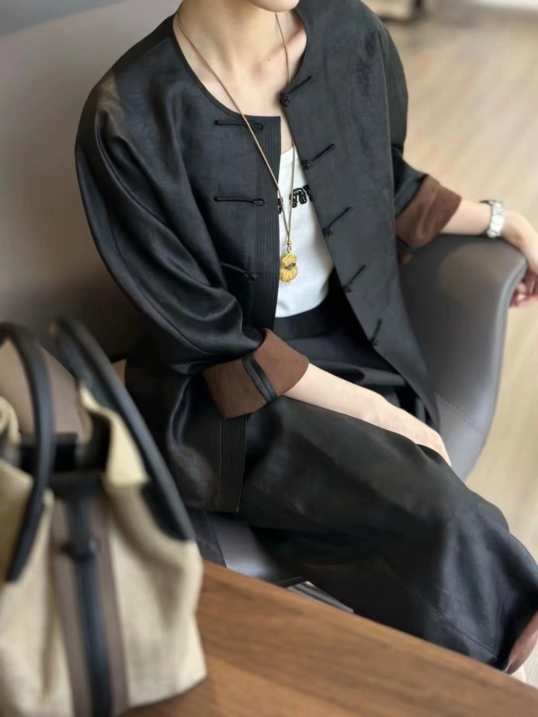 B编号【香云纱/桑蚕丝服饰直播扣号专用链接】新中式复古