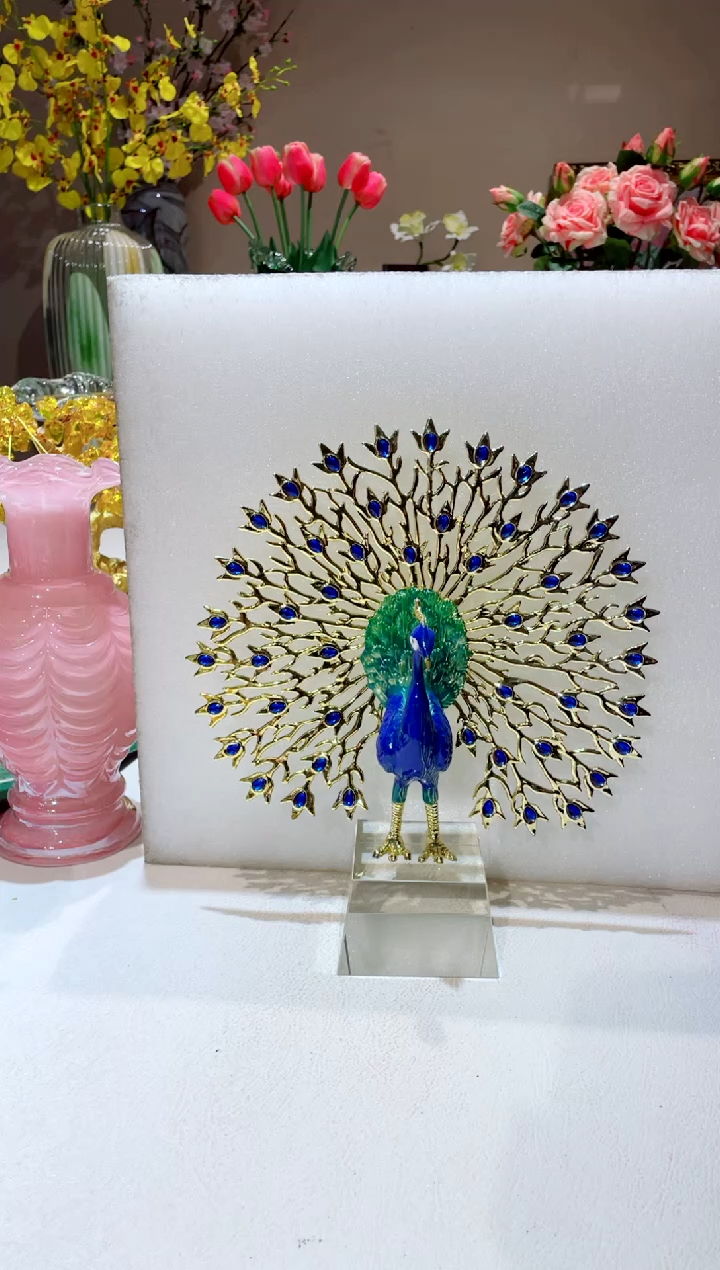 【闪购商品】琉璃手工艺品孔雀摆件