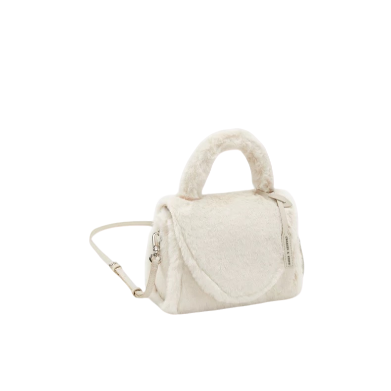 99新 CHARLES & KEITH 毛绒手提包50790952【杨三宝】