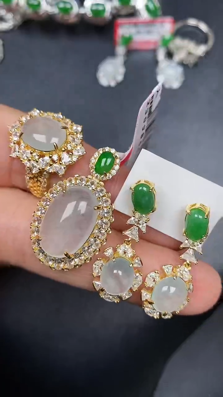 银S925镶嵌戒指翡翠3260