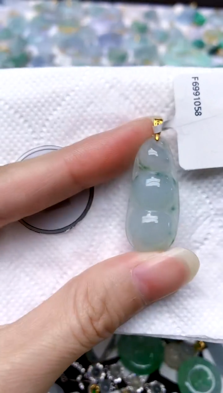 颈饰银S925镶嵌翡翠天然A货翡翠