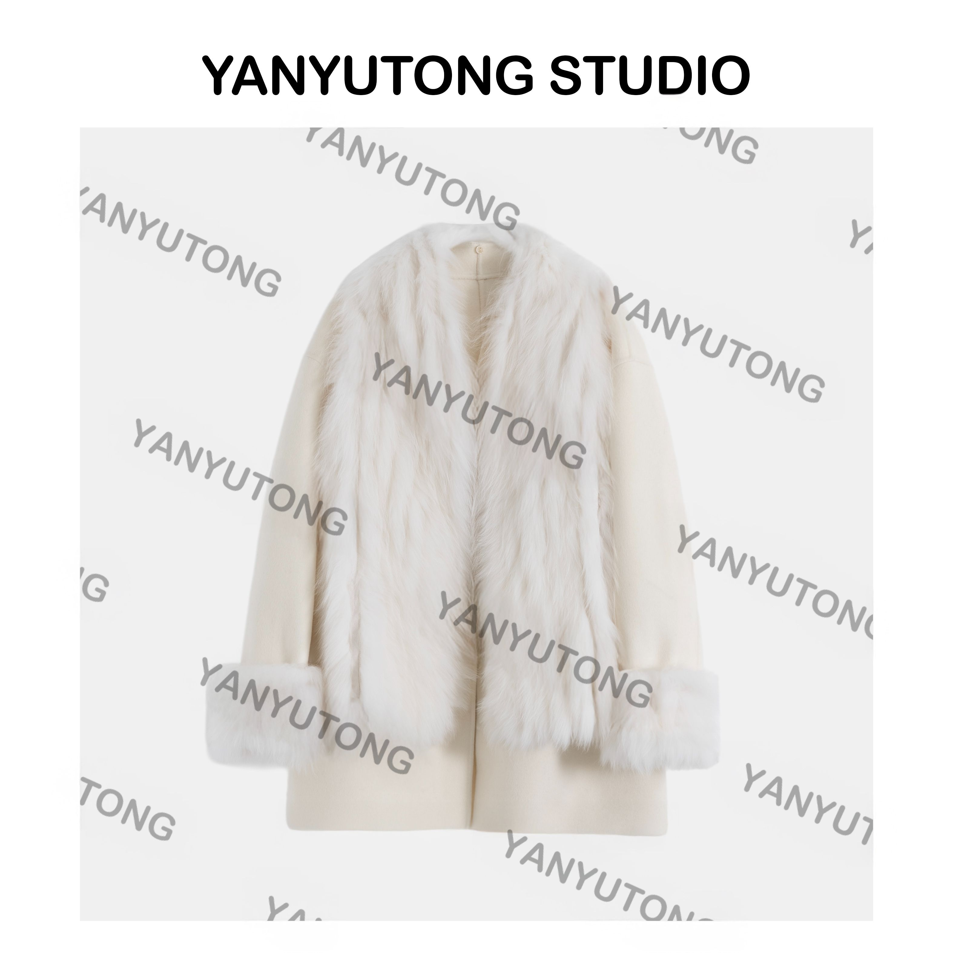 YANYUTONG 【琼华】 一衣八穿狐狸毛双面呢大衣 TT0213