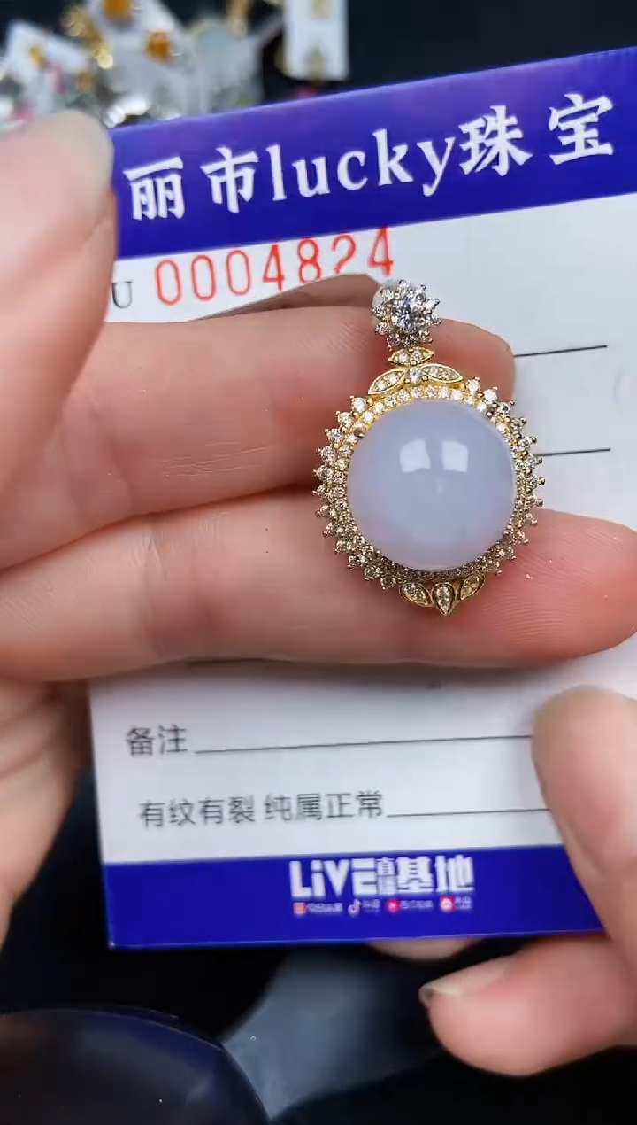 翡翠银S925镶嵌颈饰4824
