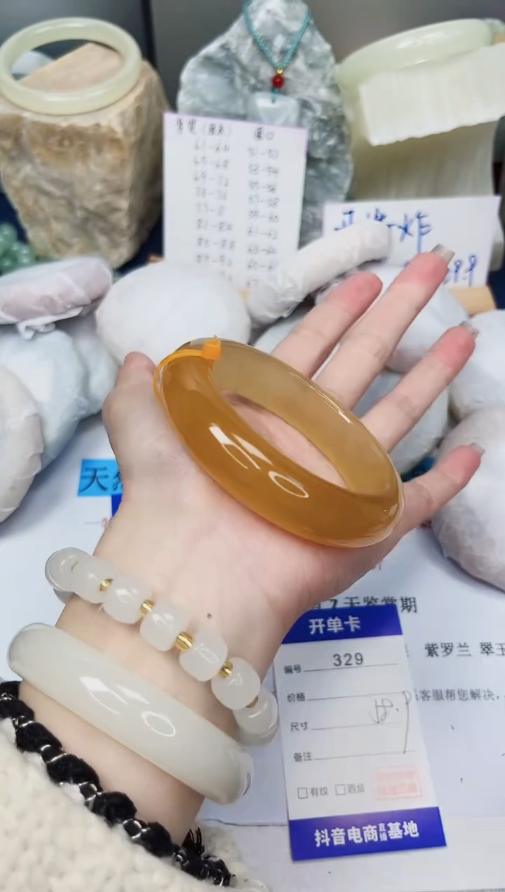 【闪购商品】石英质玉手镯未镶嵌329-财气镯-圈口58