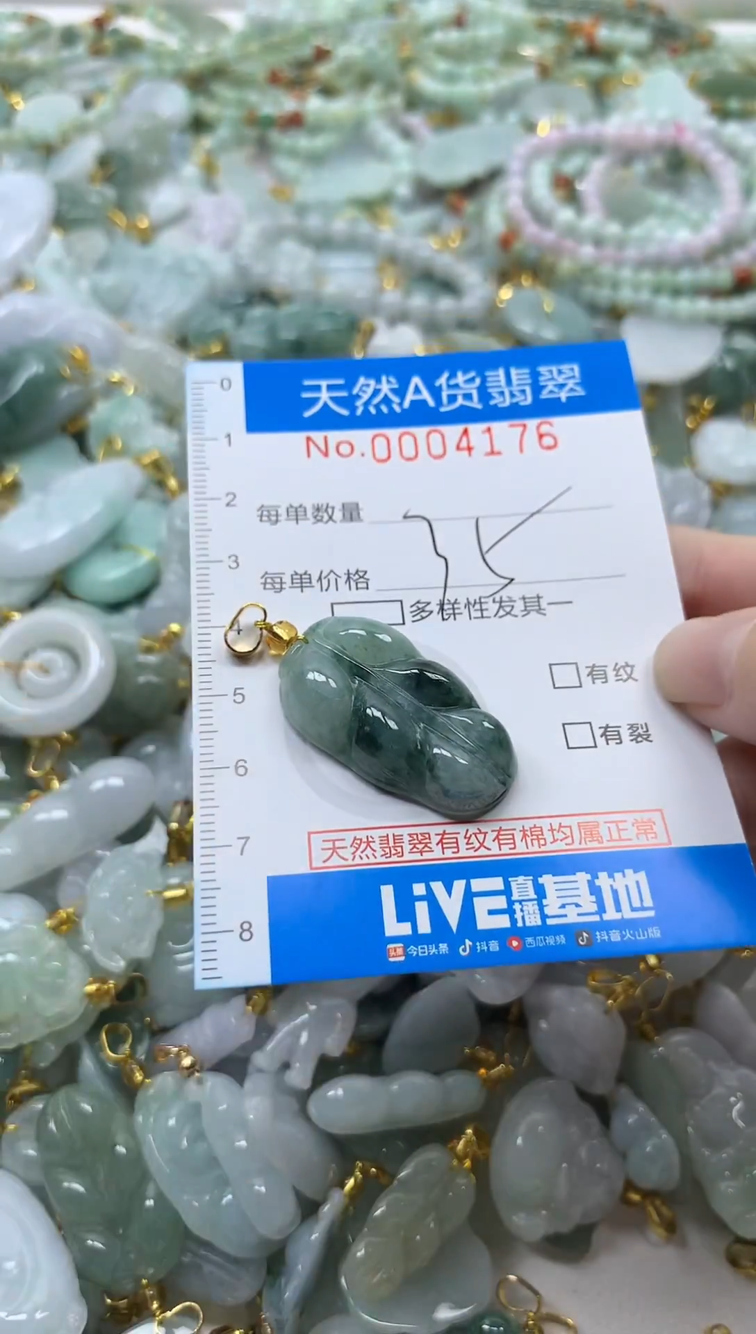 颈饰未镶嵌翡翠净货挂件-4176