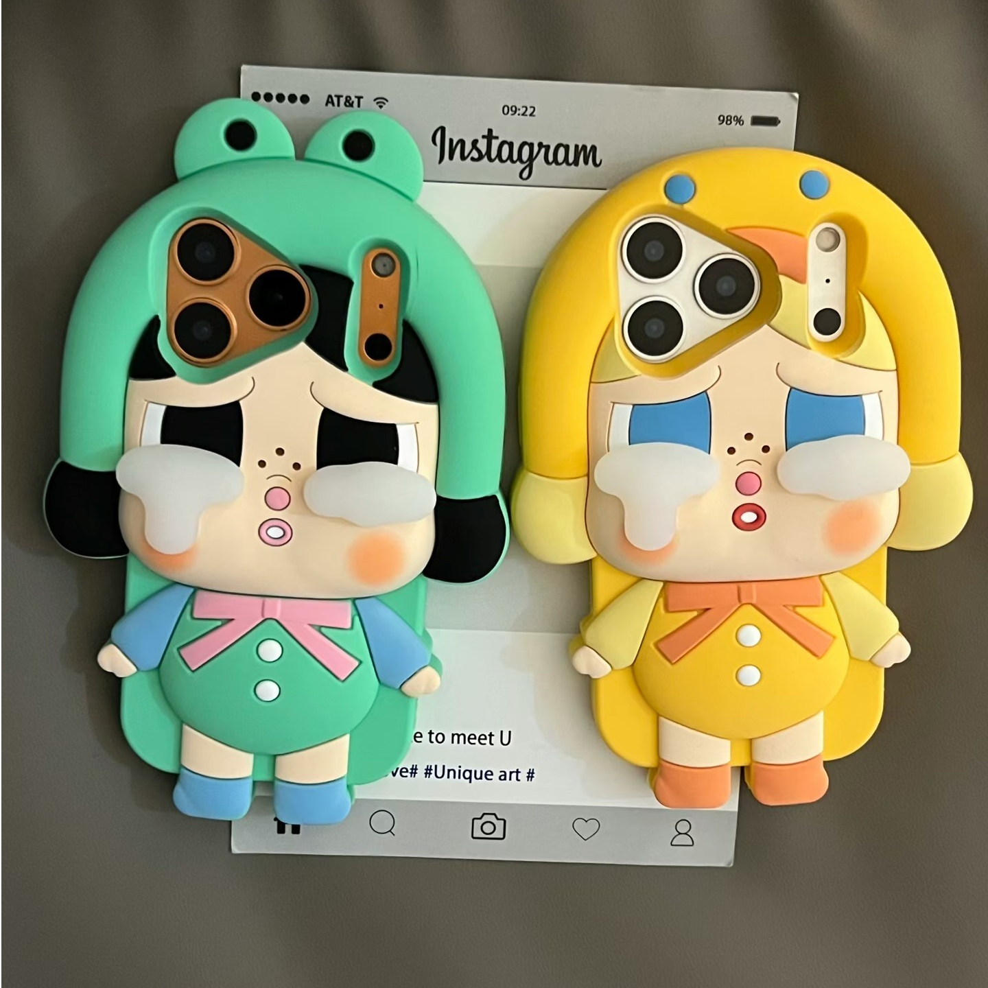 苹果|可爱哭娃趣味青蛙委屈鸭适用iPhone17p卡通立体硅胶手机壳