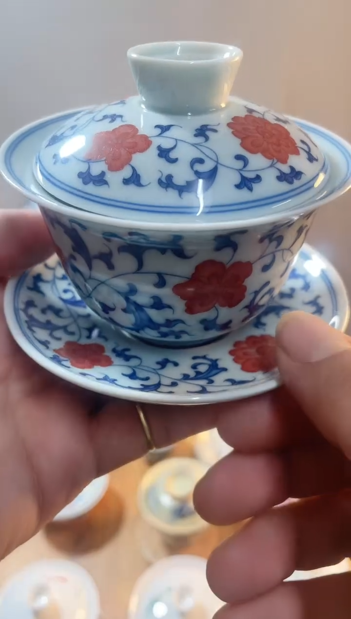 【闪购商品】【瓷心匠物】直播间福利缠枝莲盖碗悬停