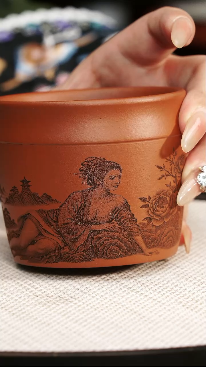 茶壶紫砂宜兴紫砂 直筒杯底槽清 阑阑