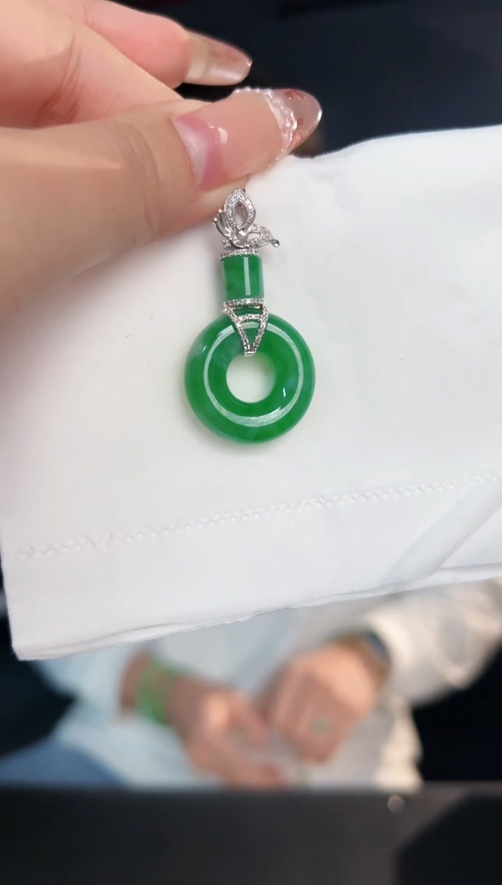 【闪购商品】翡翠颈饰18K金镶嵌缅料A货/支持复检/一件