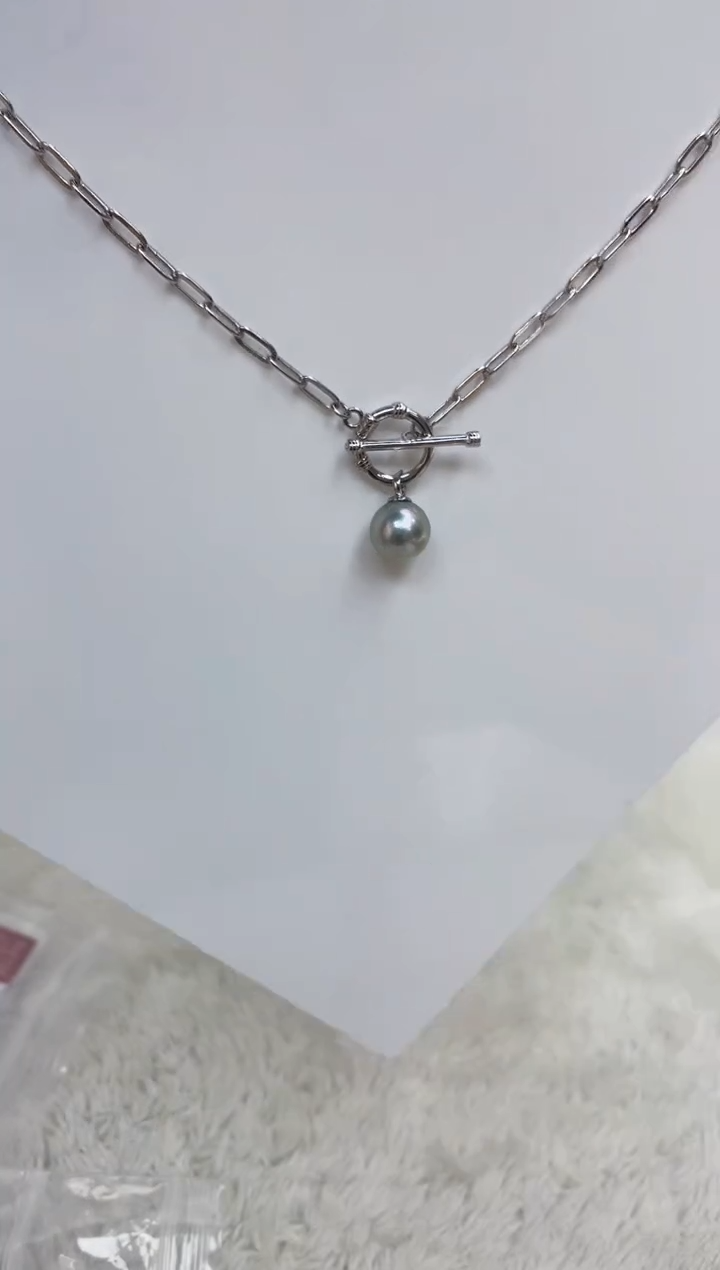 海水珍珠银S925镶嵌颈饰  