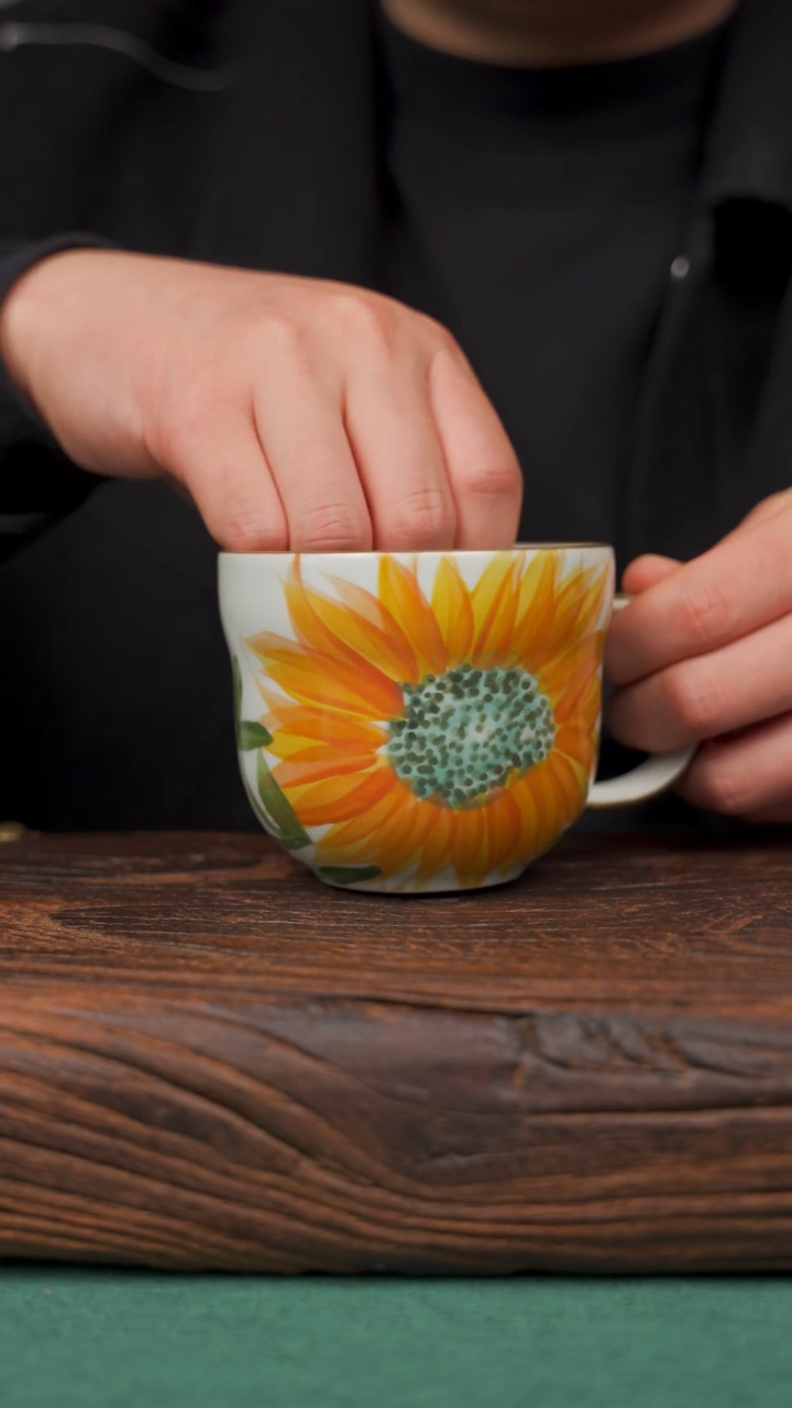 【闪购商品】瓷片75寻一缕瓷香杯釉下手工手绘瓷器