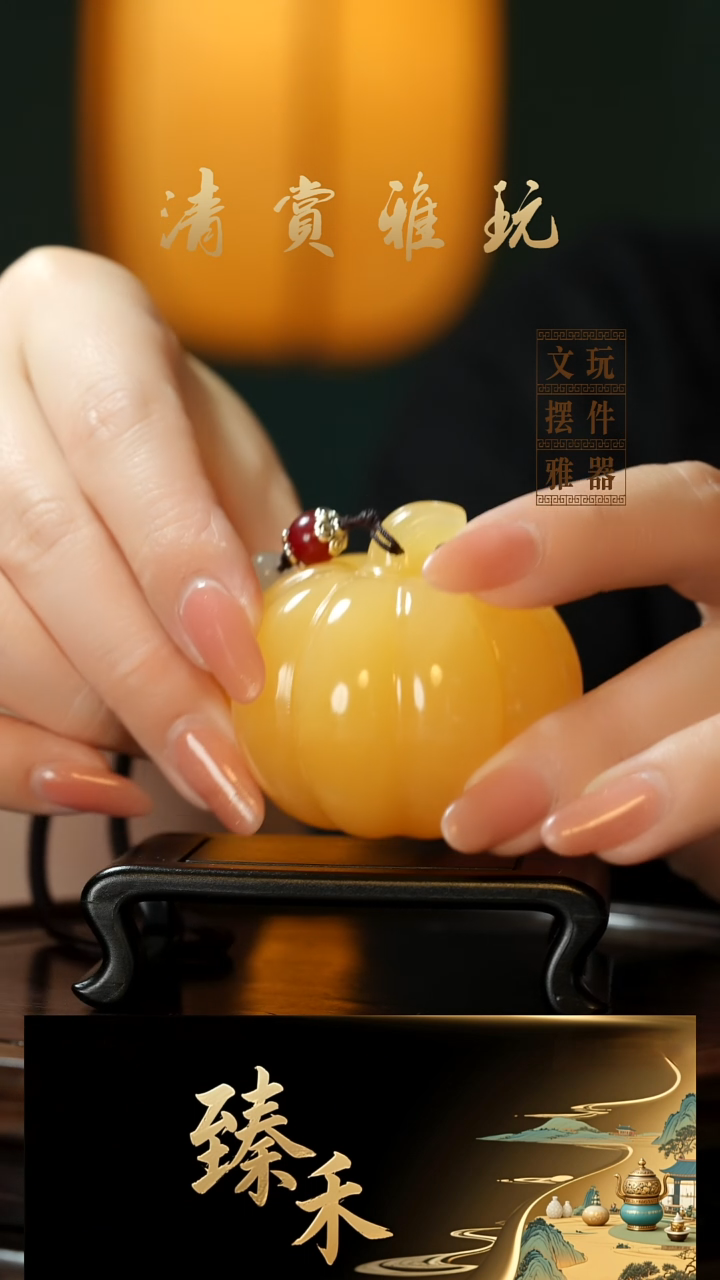 玉《福瓜》手把件摆件