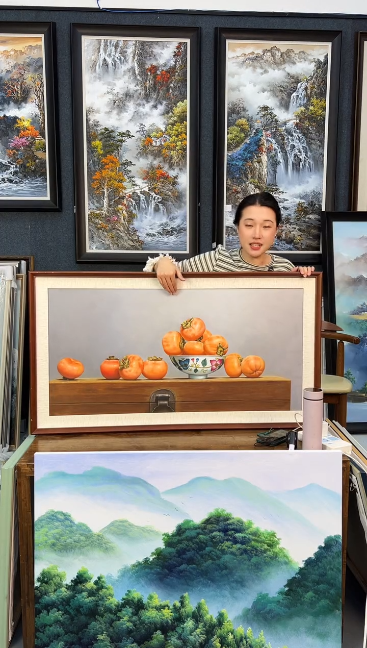 【闪购商品】油画23号 50*100 柿子 手绘油画