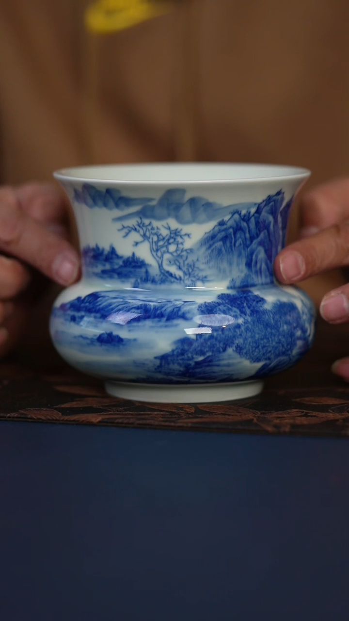 【闪购商品】御瓷有你青花山水渣斗