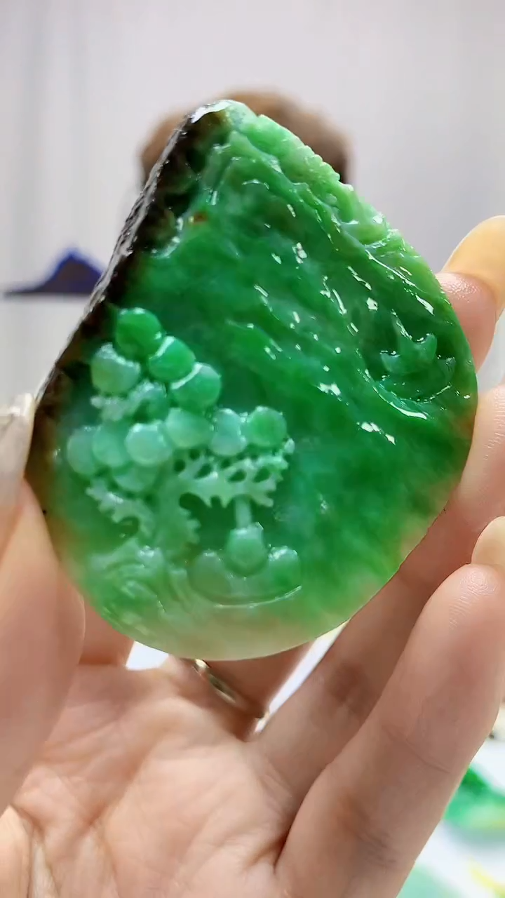 定制翡翠未镶嵌4868DD-毛货挂件130