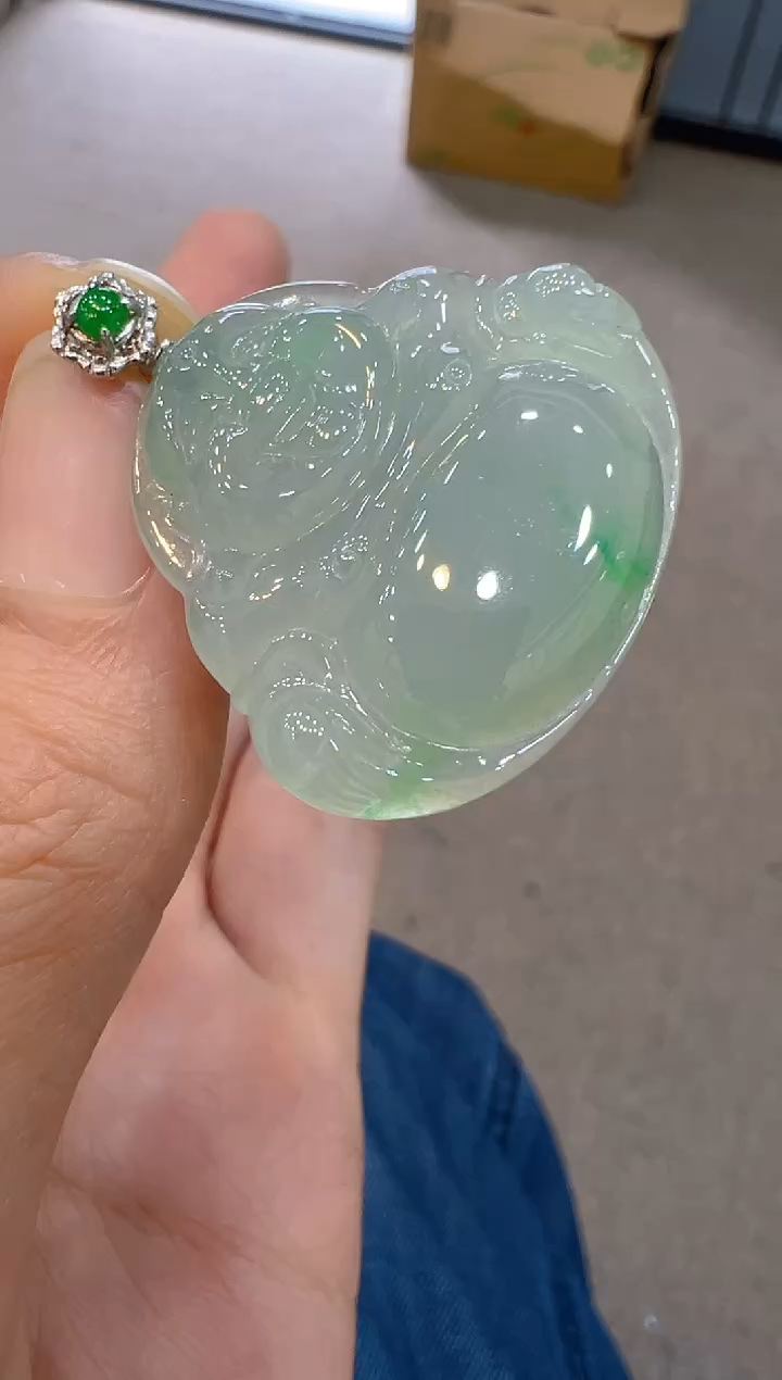 翡翠18K金镶嵌吊坠(不含链)多样性团购发一件