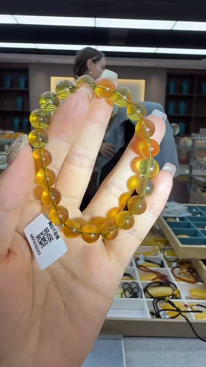 手链琥珀未镶嵌160秒拍号 假一罚三 9mm