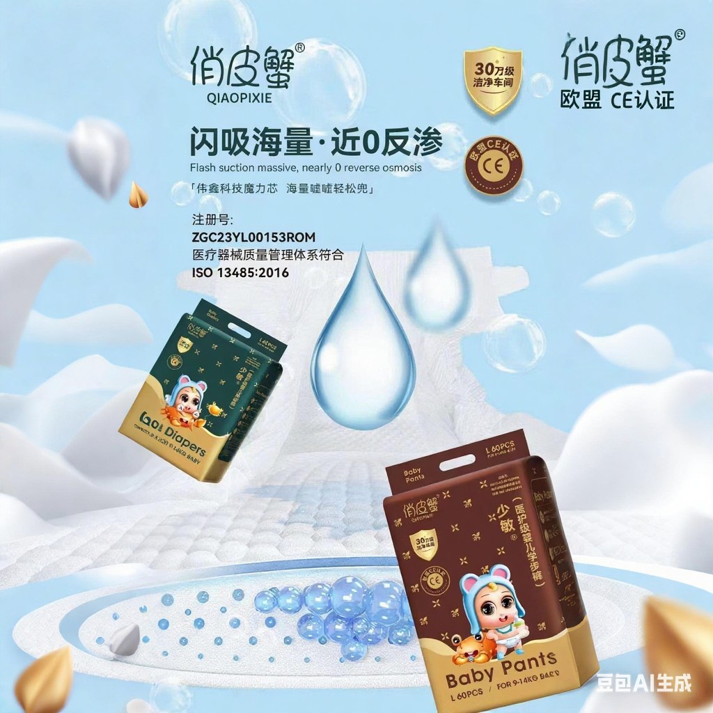 俏皮蟹超薄超柔拉拉裤学步裤一体裤四包