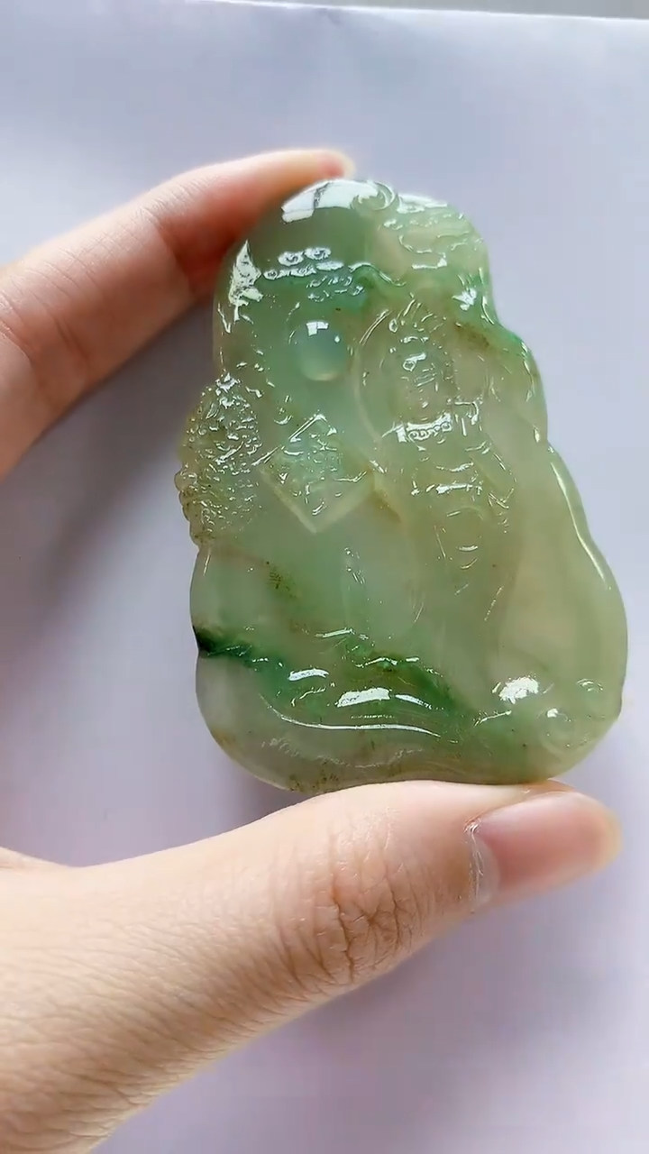 未镶嵌定制翡翠4868zm-毛货挂件31观音