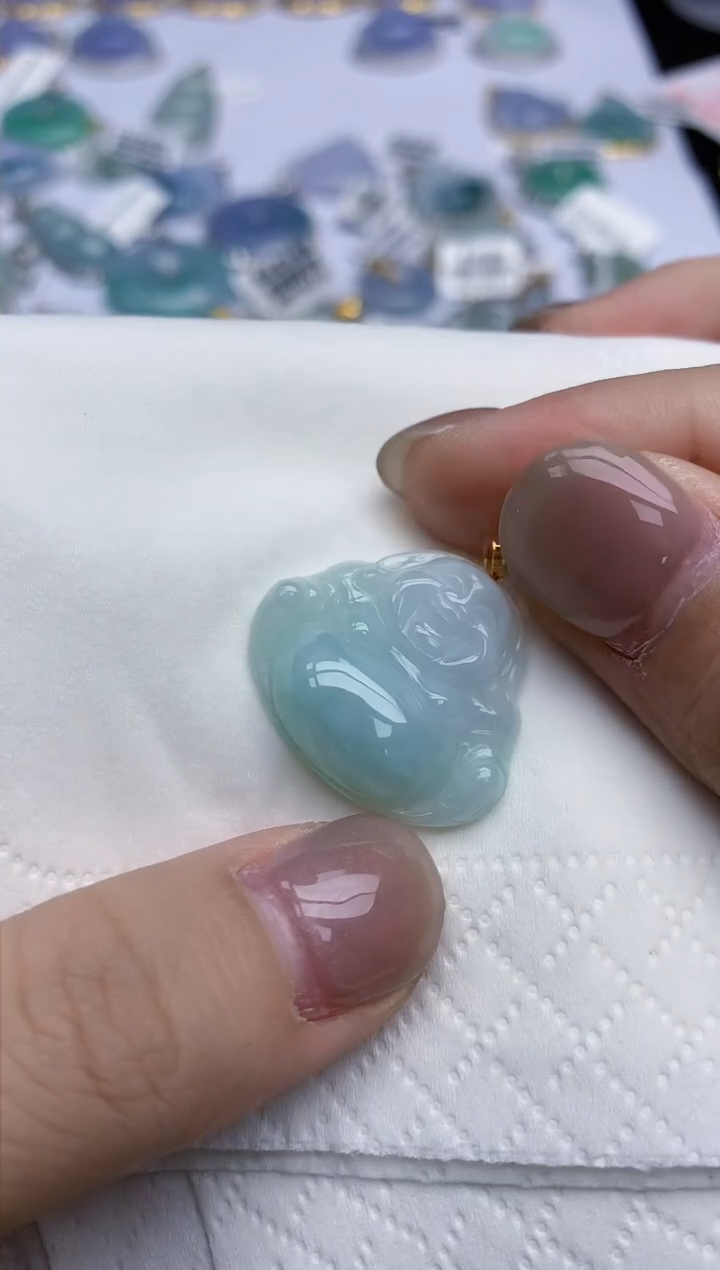 【闪购商品】翡翠颈饰18K金镶嵌天然翡翠A货