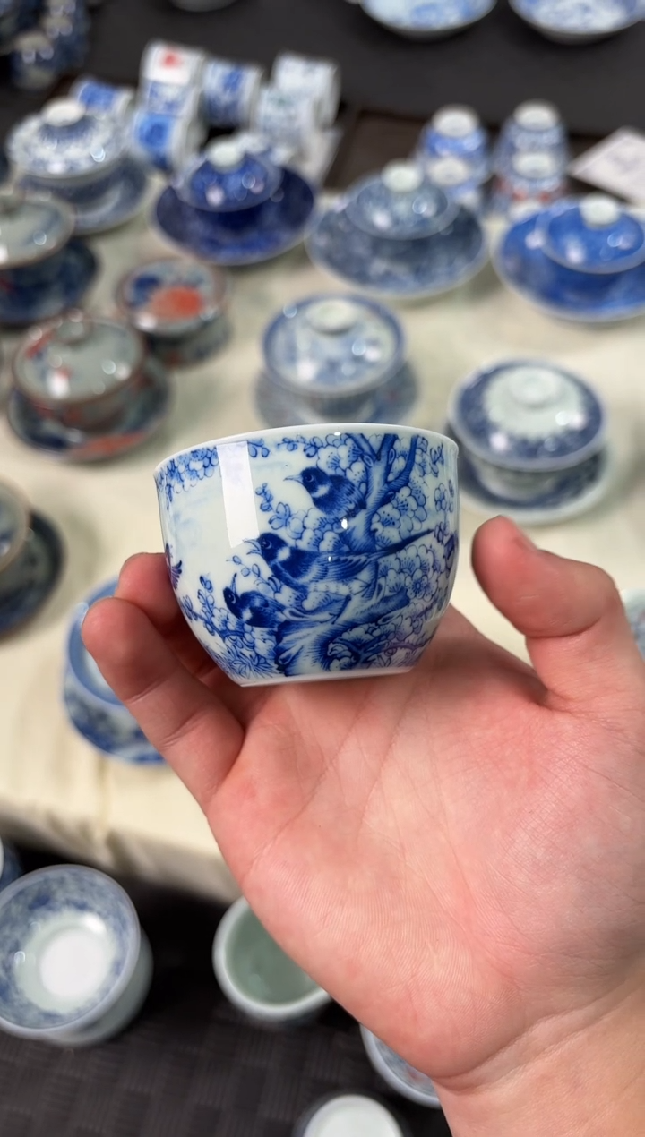 盖碗瓷景德镇陶瓷茶具喜上眉梢小缸杯