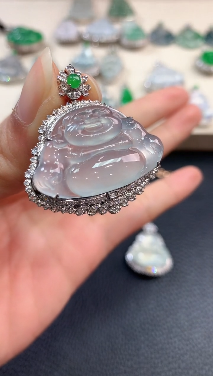 【闪购商品】翡翠吊坠(不含链)18K金镶嵌n104       