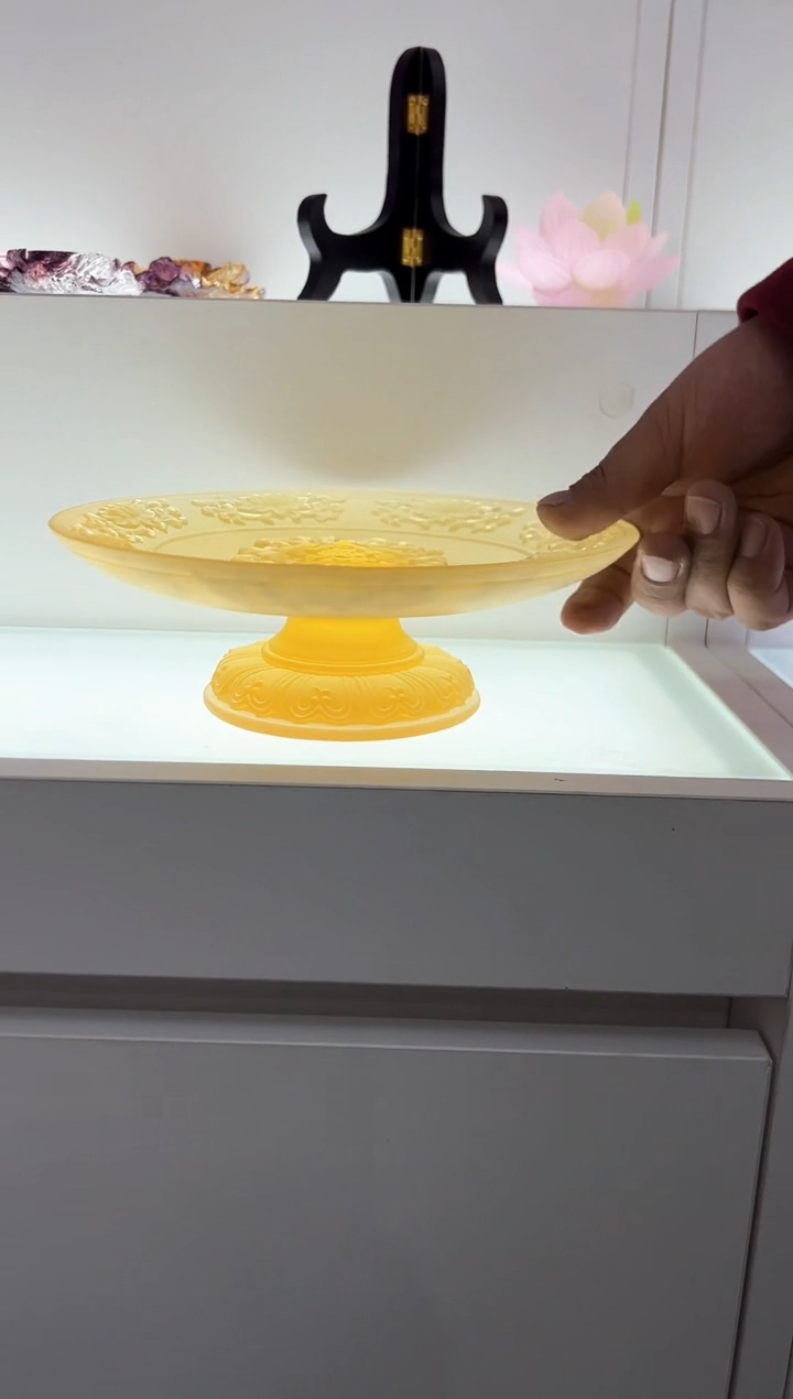 【闪购商品】泥塑古法琉璃果盘摆件