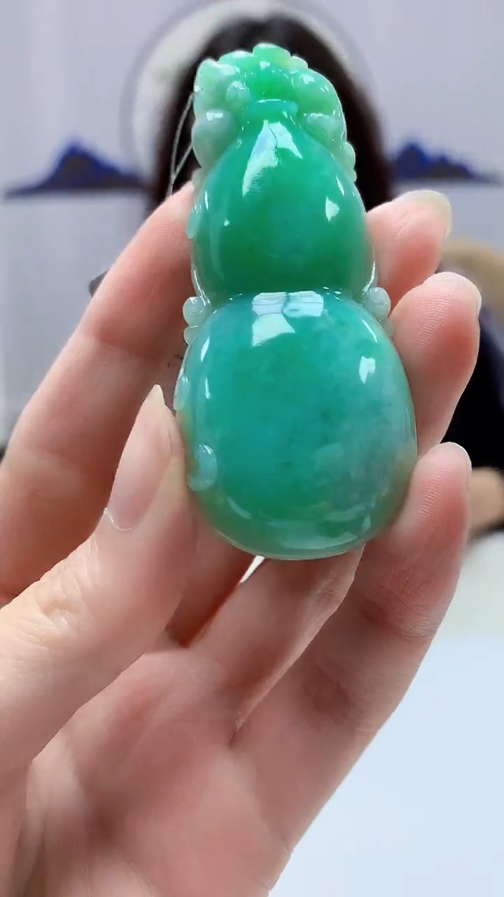 【闪购商品】定制翡翠未镶嵌4829zm-毛货挂件葫芦120